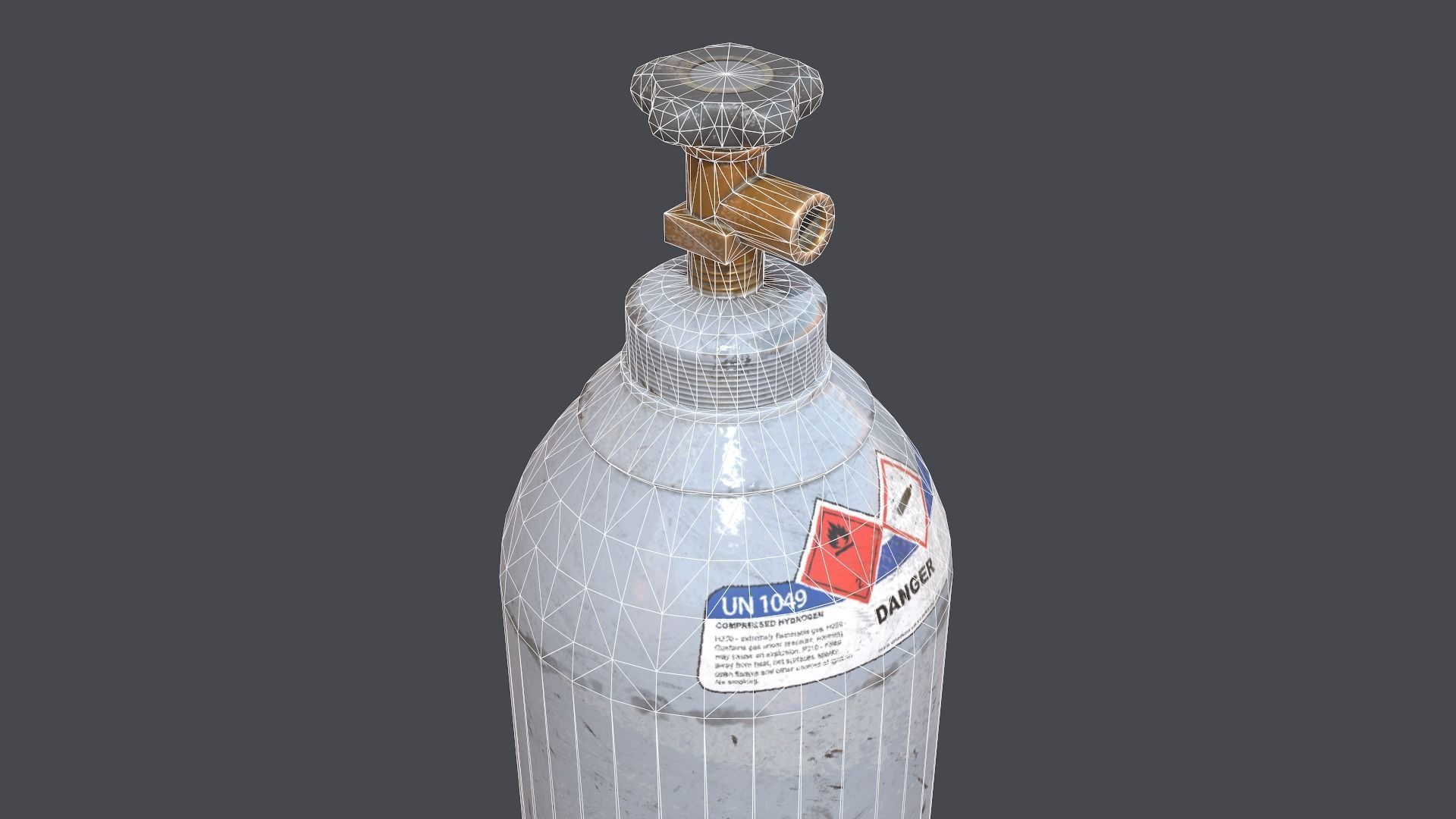 Gas bottle Low-poly 3D model_10