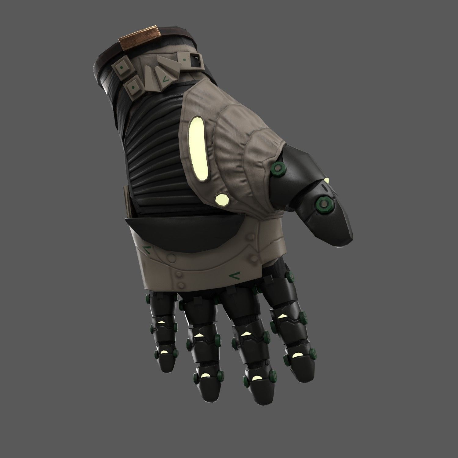 Scifi glove warior ver 2 Low-poly 3D model_1