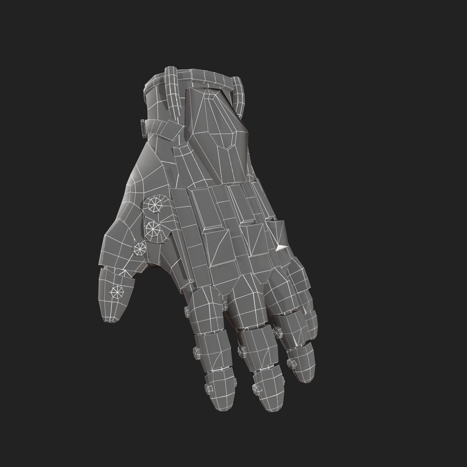 Scifi glove warior ver 2 Low-poly 3D model_3