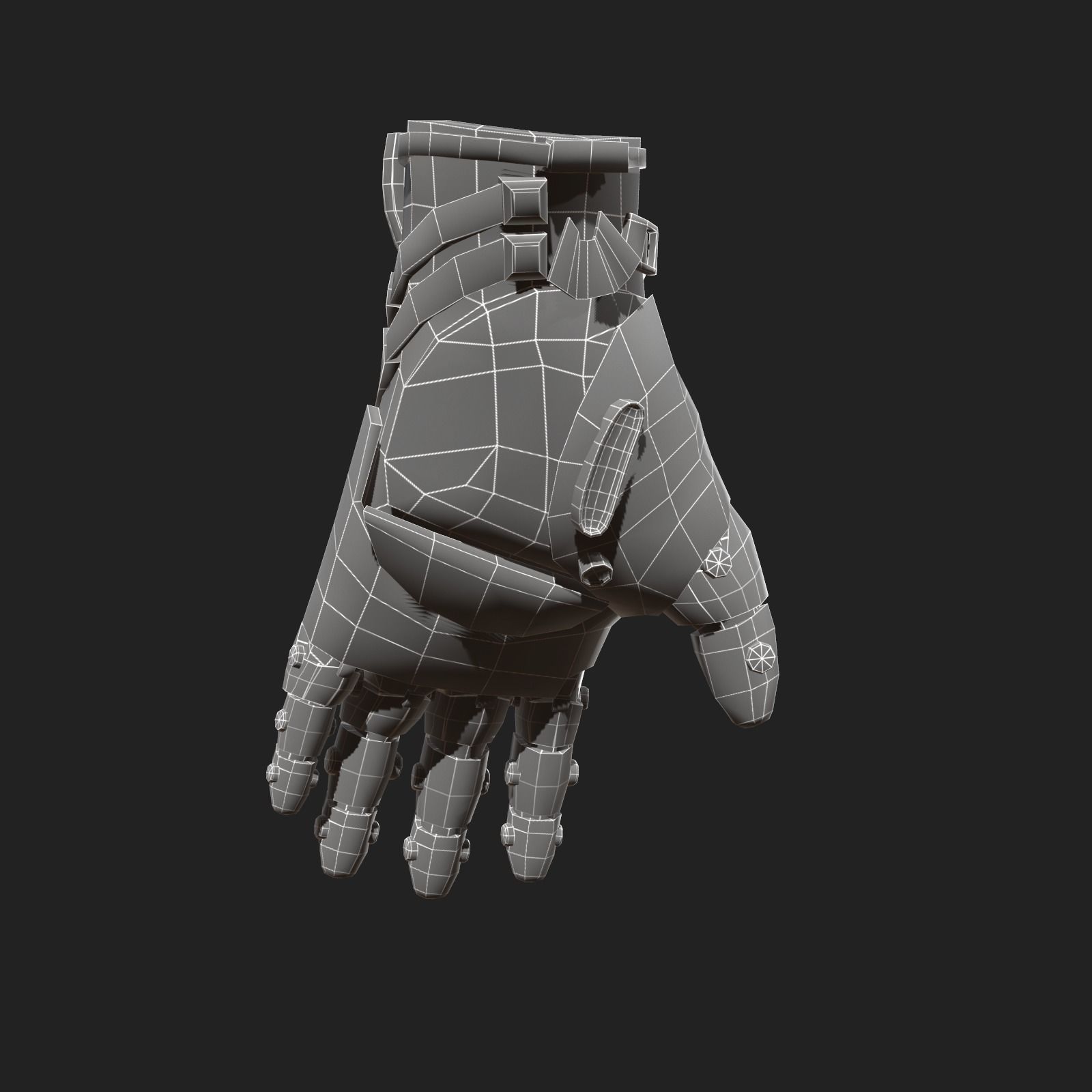Scifi glove warior ver 2 Low-poly 3D model_4