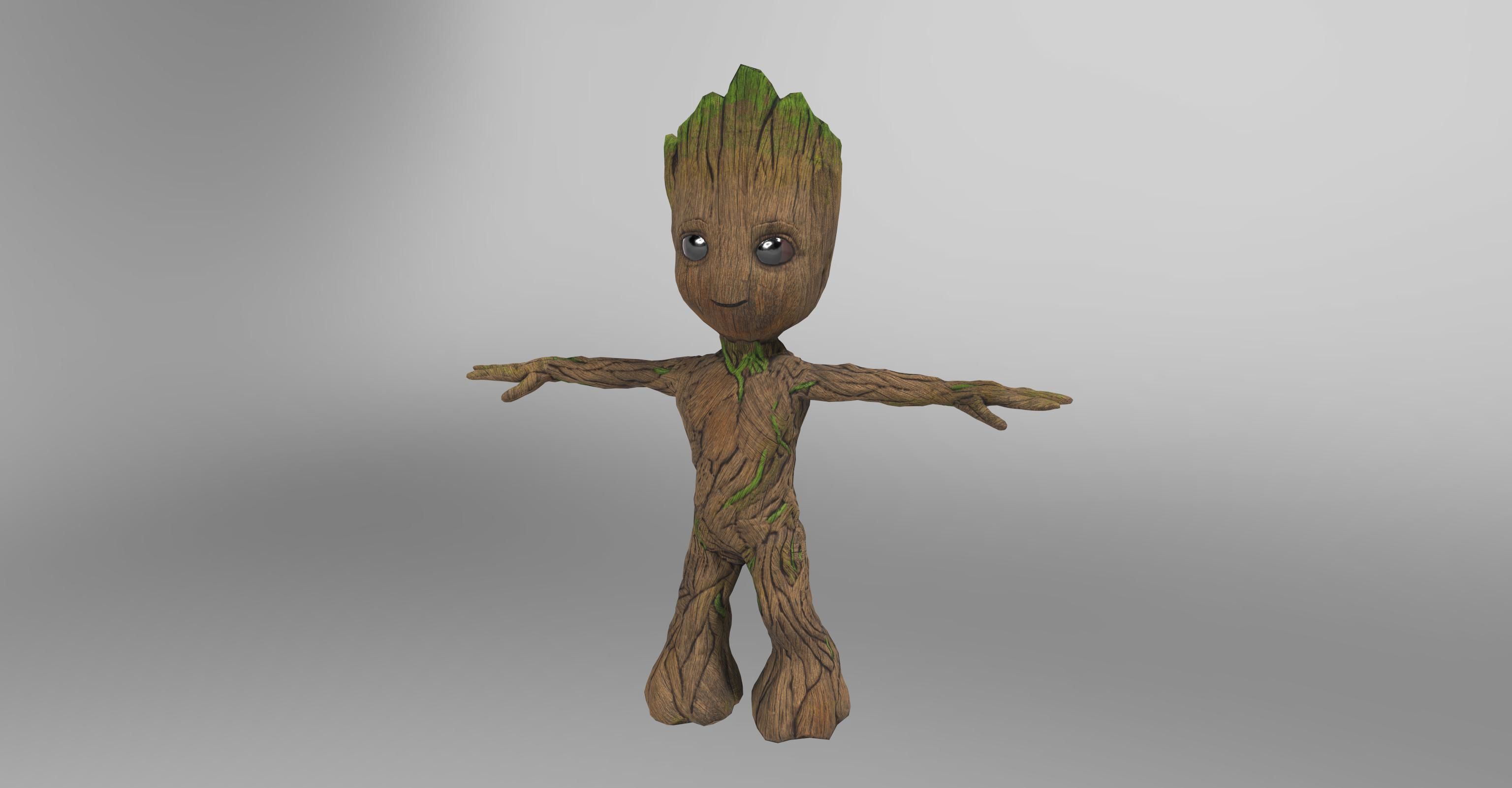 small groot Low-poly 3D model_0