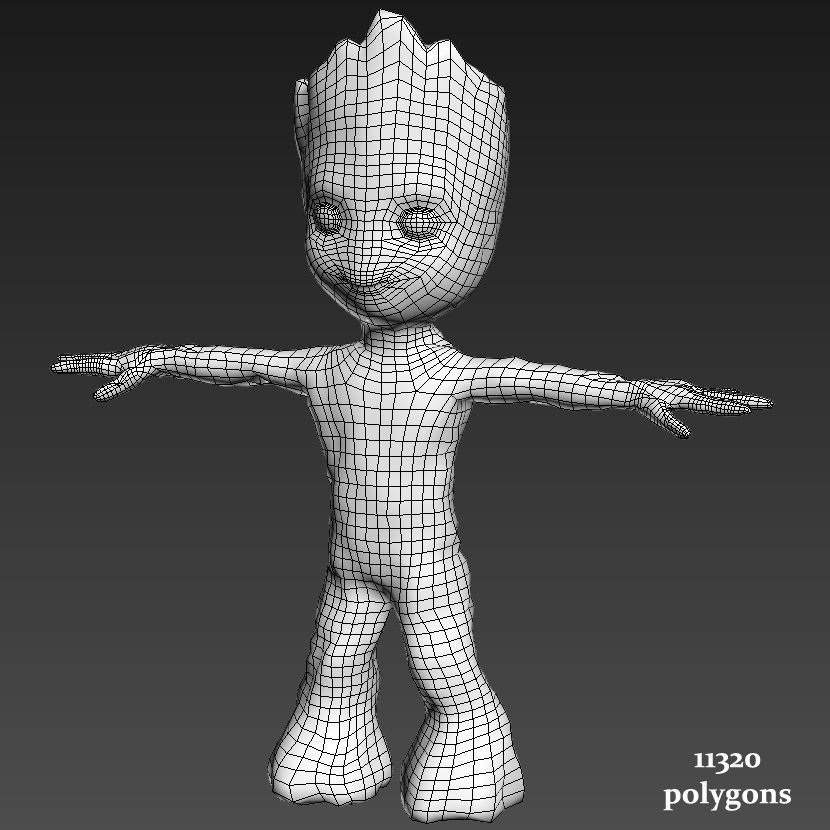 small groot Low-poly 3D model_2