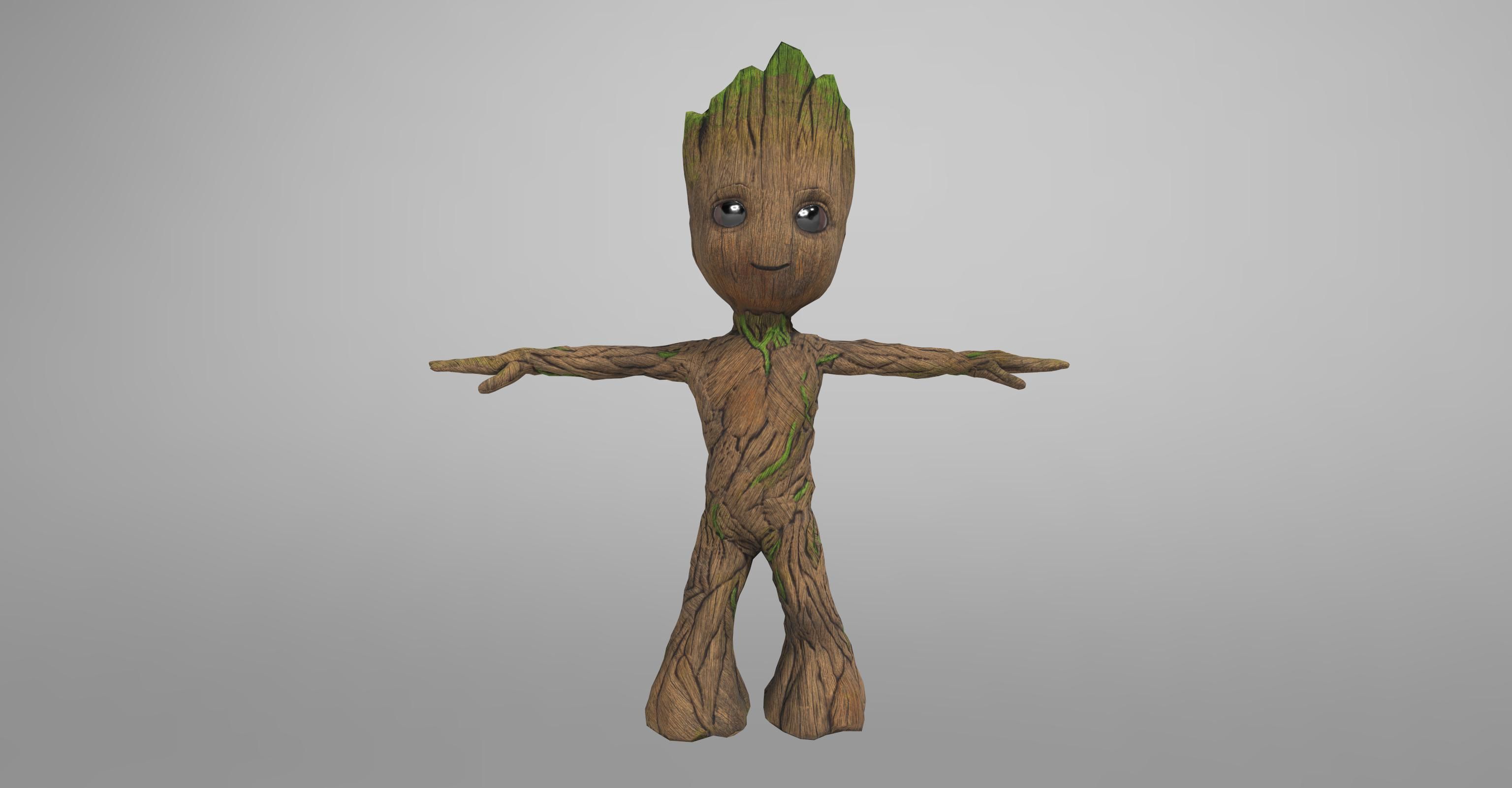 small groot Low-poly 3D model_3