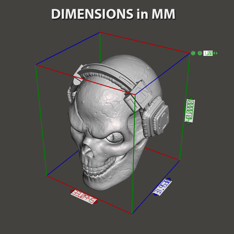 skull pendant jewelry with headphone vol3 3D print model_4