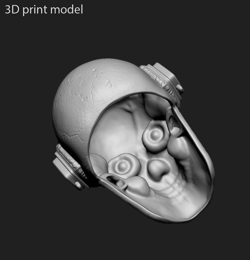 skull pendant jewelry with headphone vol3 3D print model_5