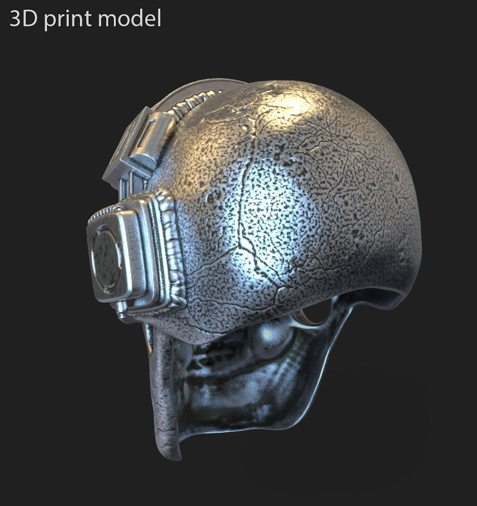 skull pendant jewelry with headphone vol3 3D print model_3