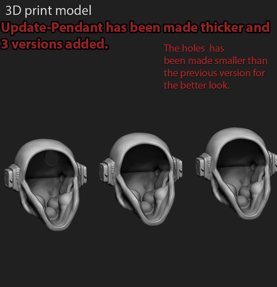 skull pendant jewelry with headphone vol3 3D print model_7