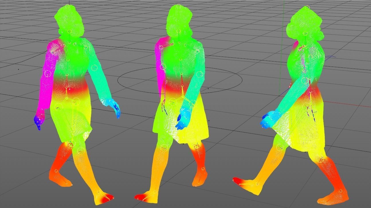 Scan rigged female medical nurse 01 Low-poly 3D model_2