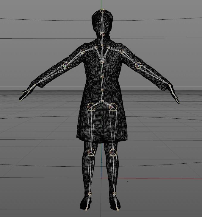 Scan rigged female medical nurse 01 Low-poly 3D model_3