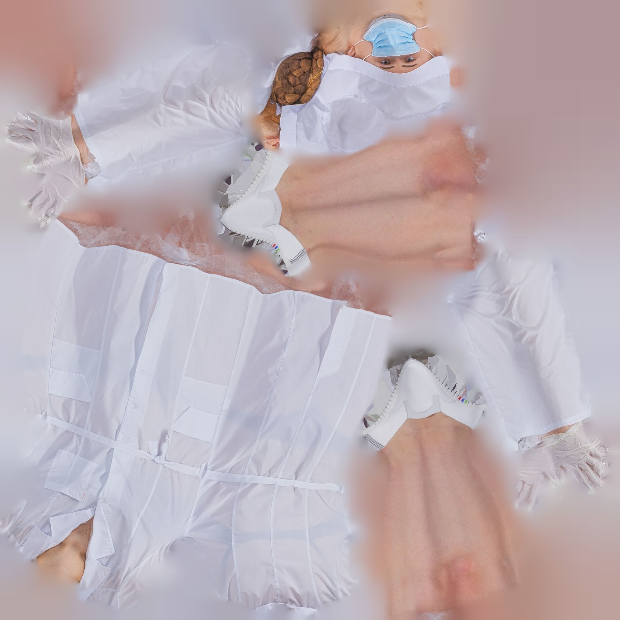 Scan rigged female medical nurse 01 Low-poly 3D model_10