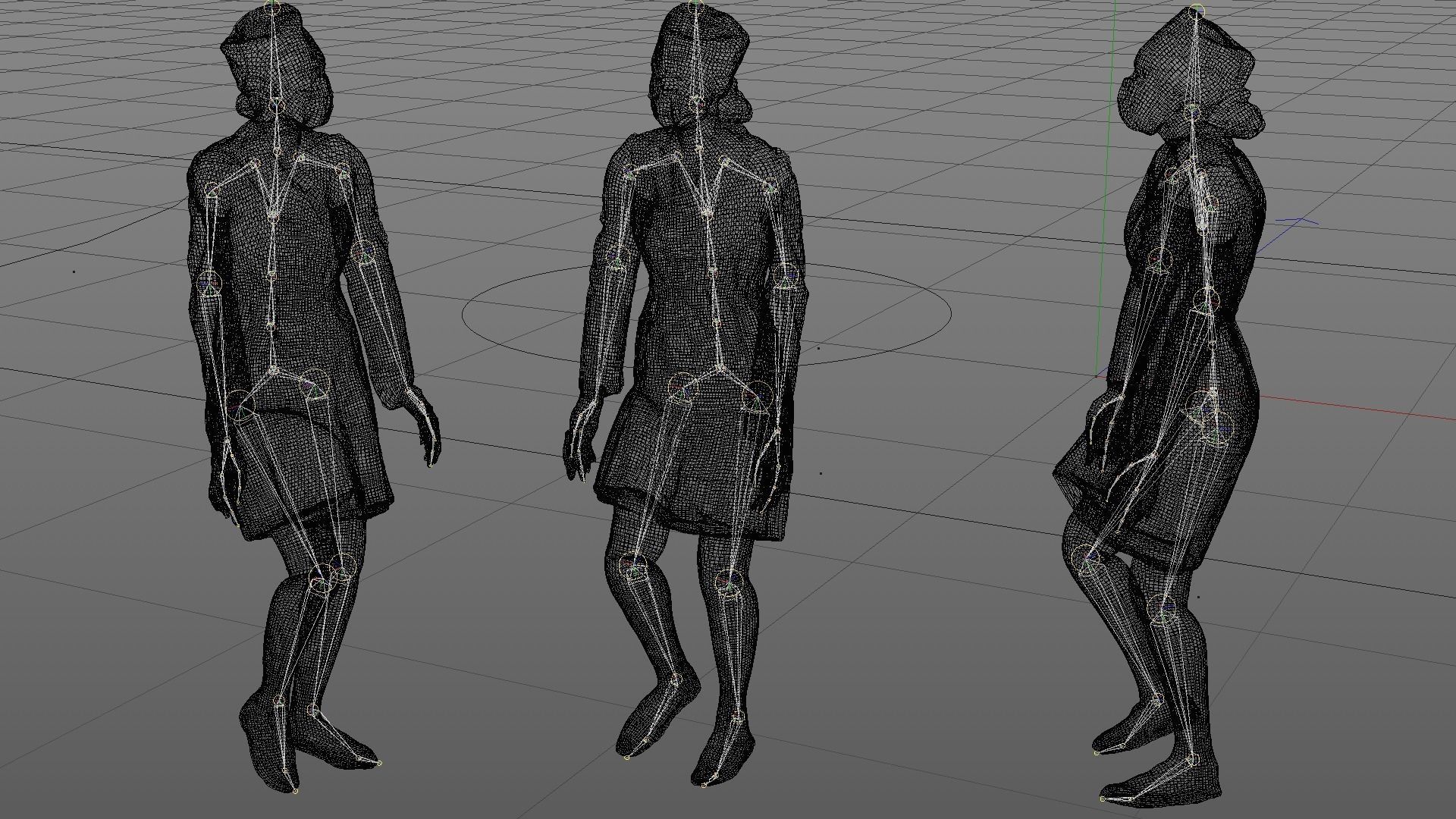 Scan rigged female medical nurse 01 Low-poly 3D model_1