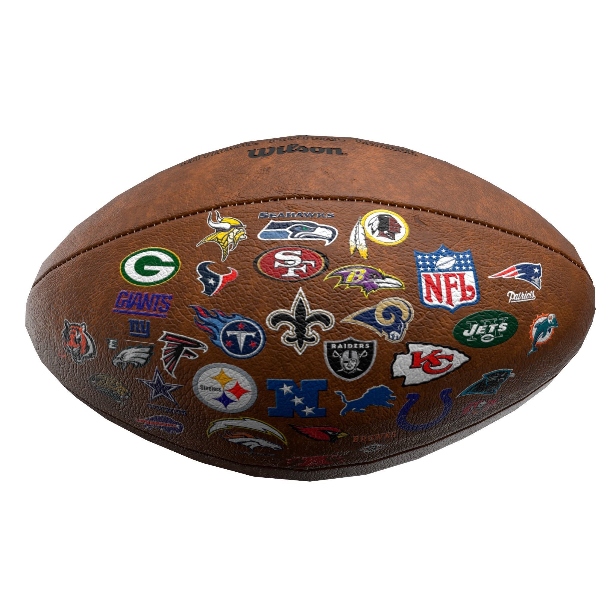 Rugby ball Low-poly 3D model_0