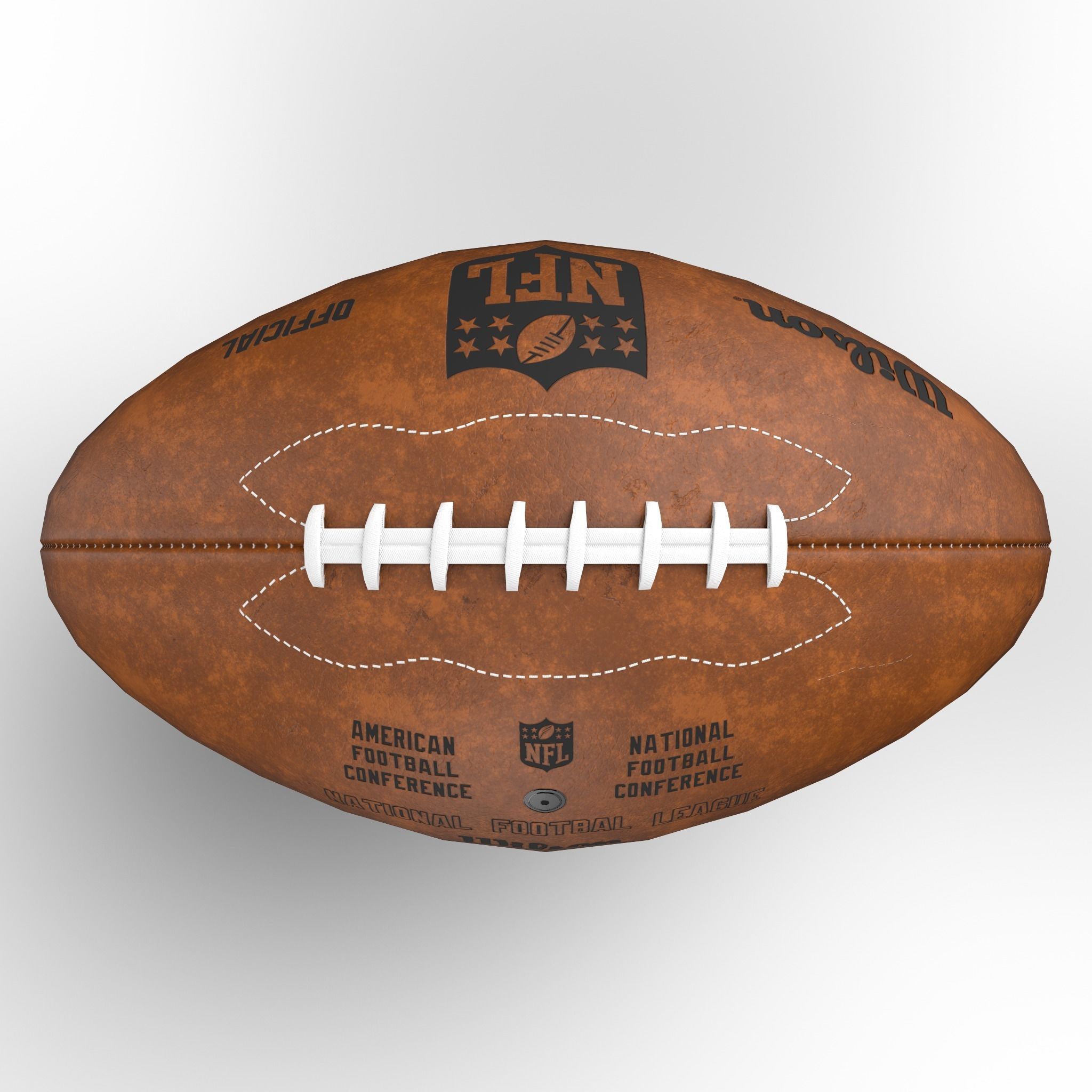 Rugby ball Low-poly 3D model_3