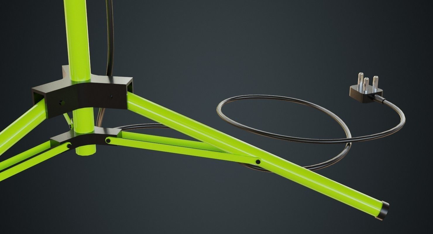 Mobile Construction Light 1 Untextured 3D model_6