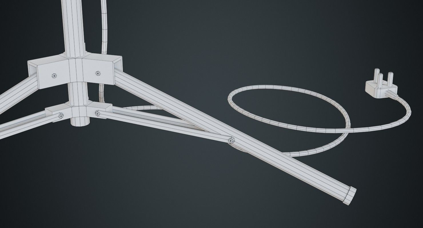 Mobile Construction Light 1 Untextured 3D model_9