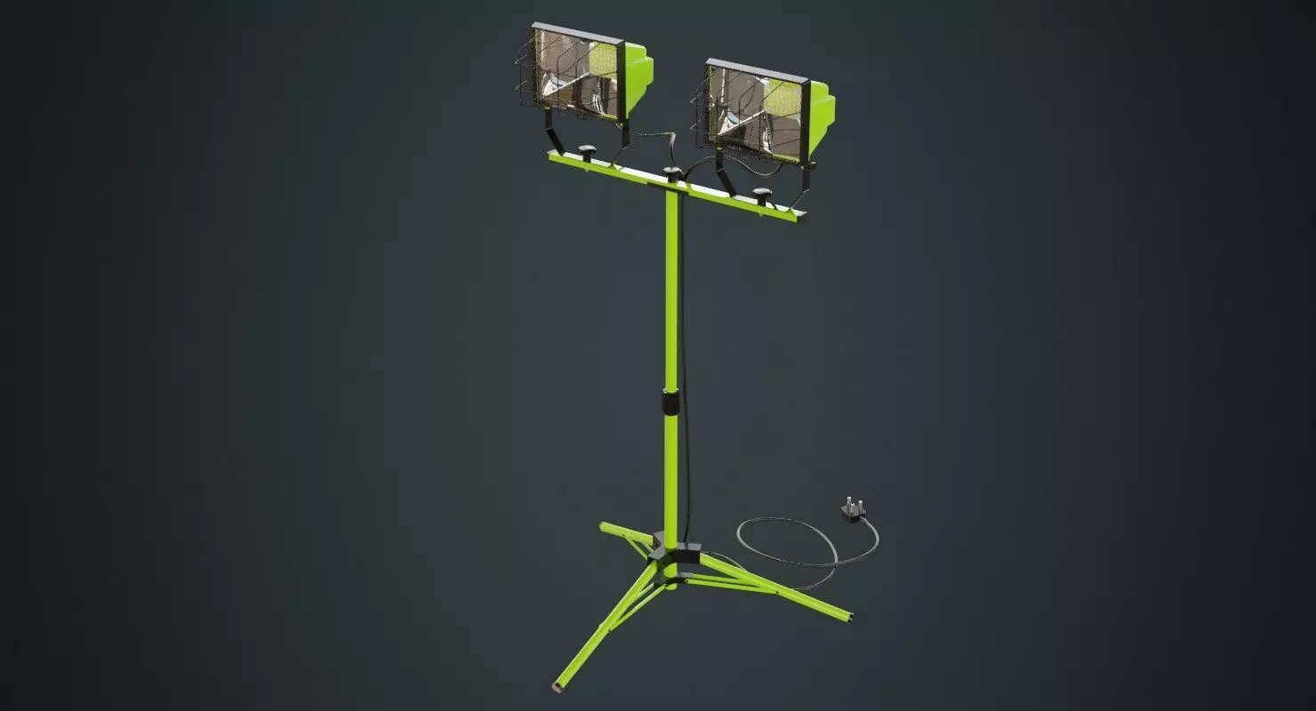 Mobile Construction Light 1 Untextured 3D model_0
