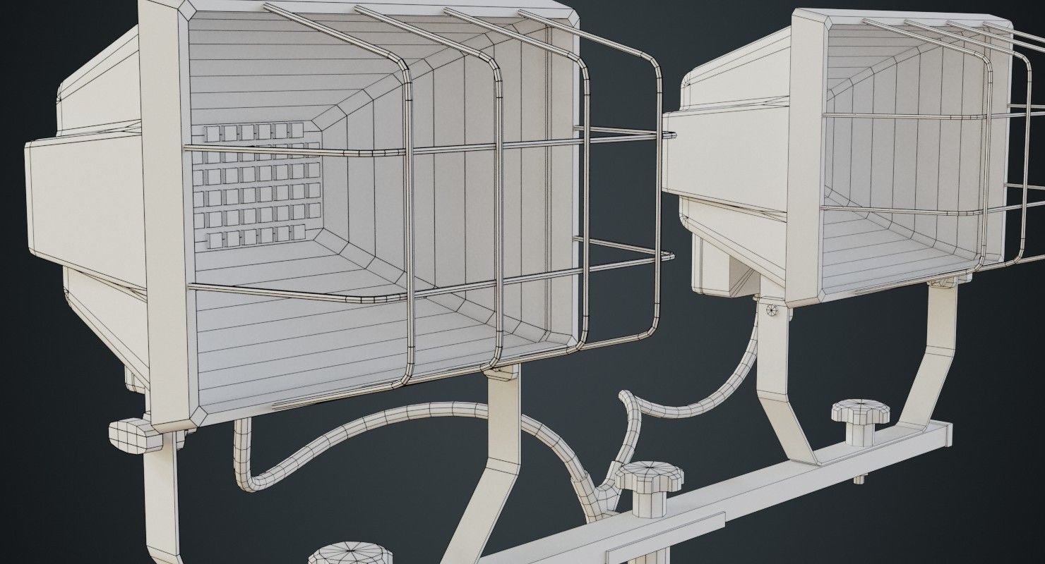 Mobile Construction Light 1 Untextured 3D model_8