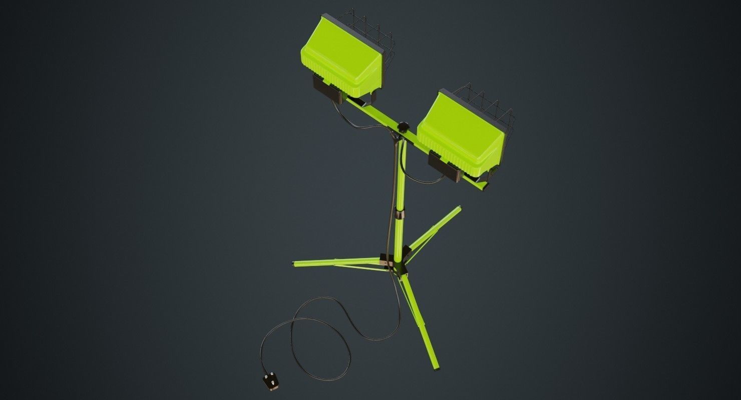 Mobile Construction Light 1 Untextured 3D model_2