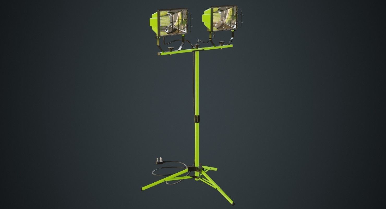 Mobile Construction Light 1 Untextured 3D model_1