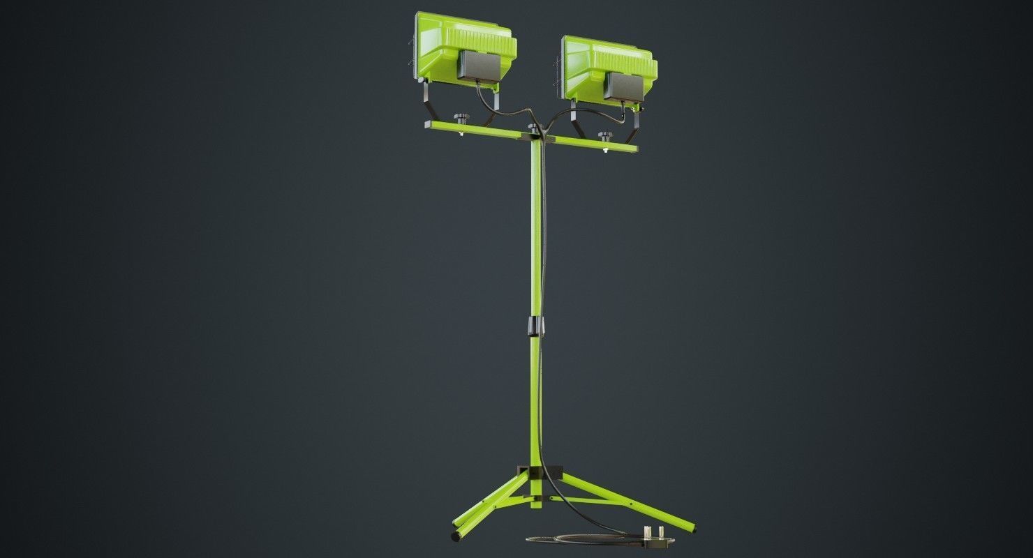Mobile Construction Light 1 Untextured 3D model_3