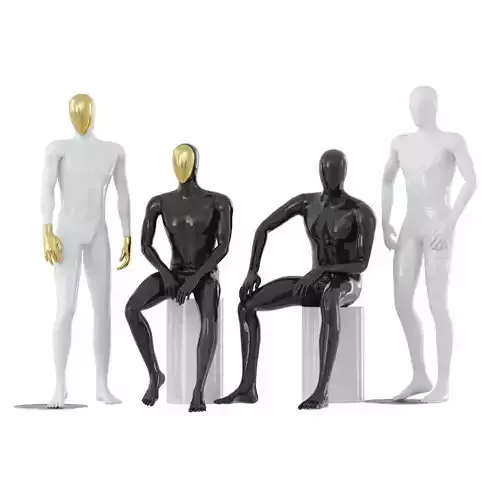Four abstract male mannequins 32