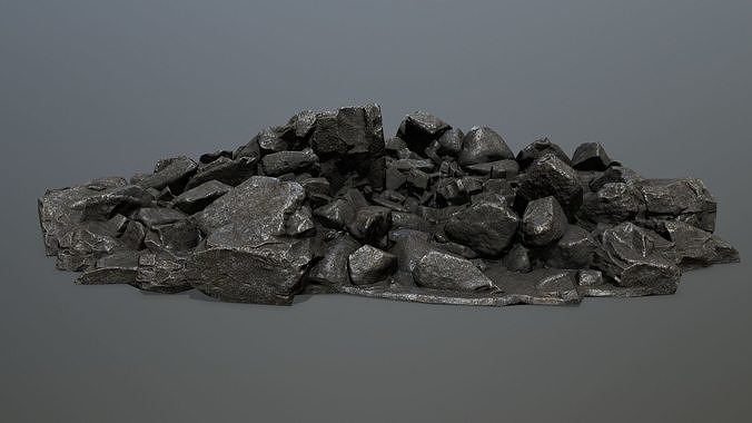 rocks pile of Low-poly 3D model