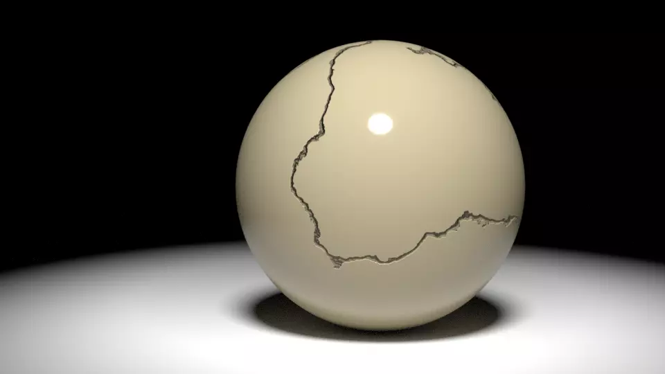Ball with crackled 3D model_0