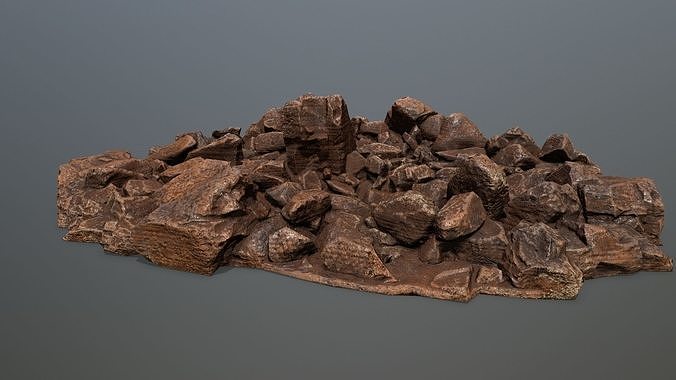 rocks pile of Low-poly 3D model