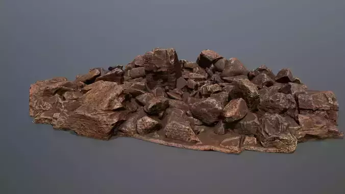 rocks pile of Low-poly 3D model