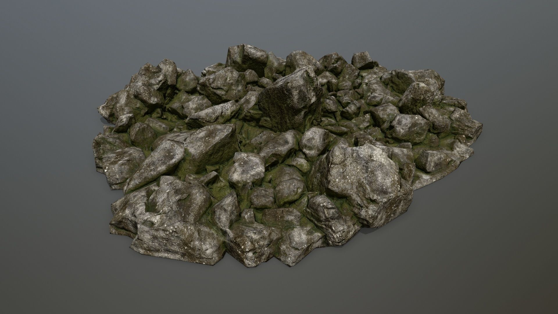 rocks pile of Low-poly 3D model_6