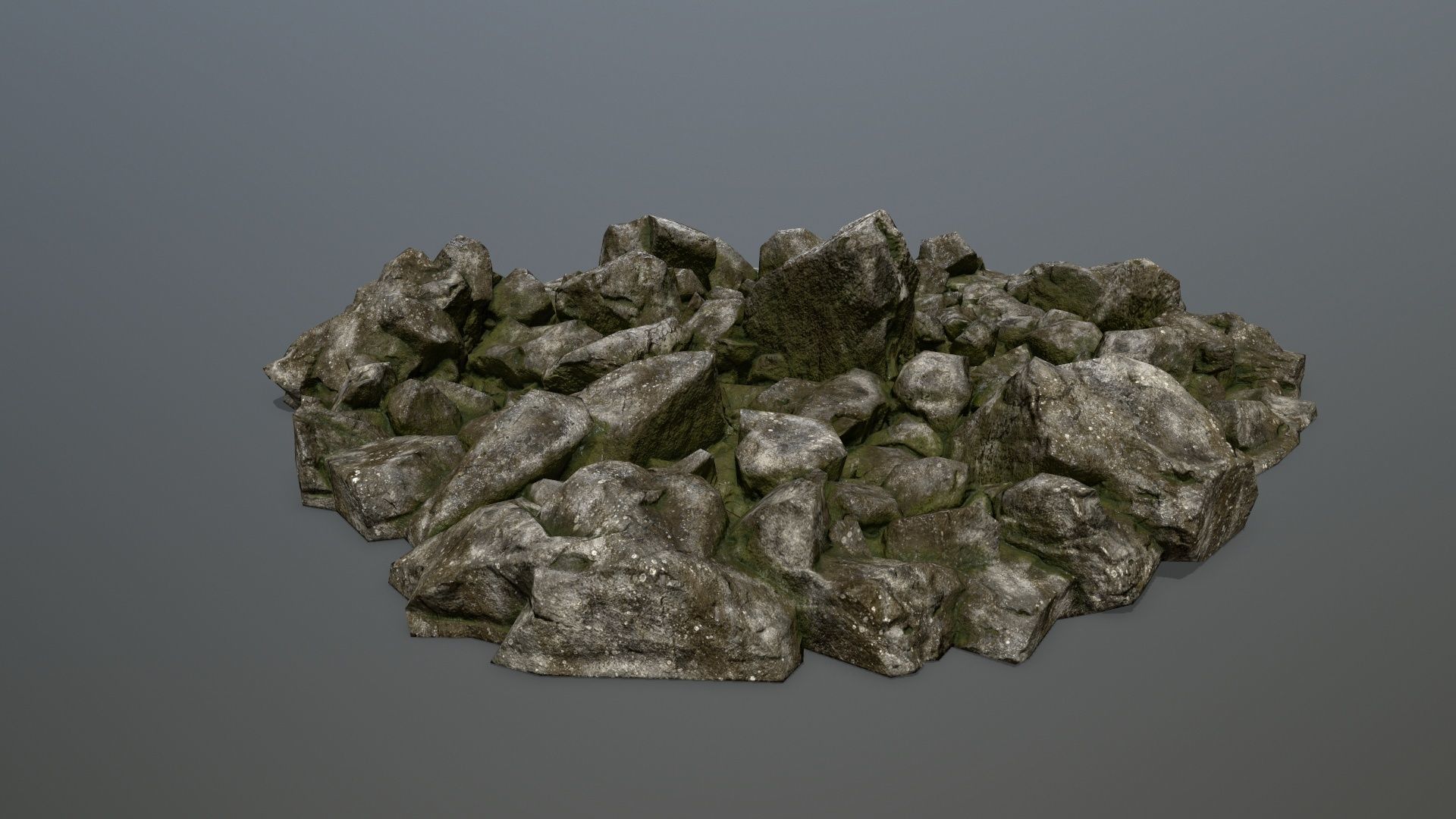 rocks pile of Low-poly 3D model_1