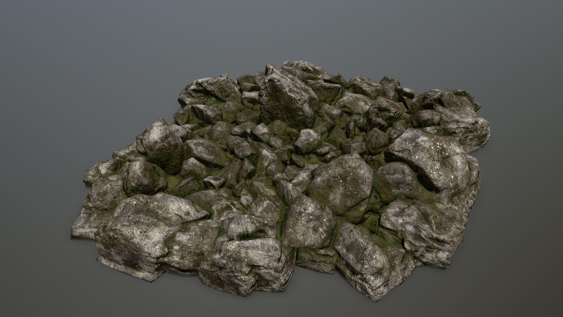 rocks pile of Low-poly 3D model_9
