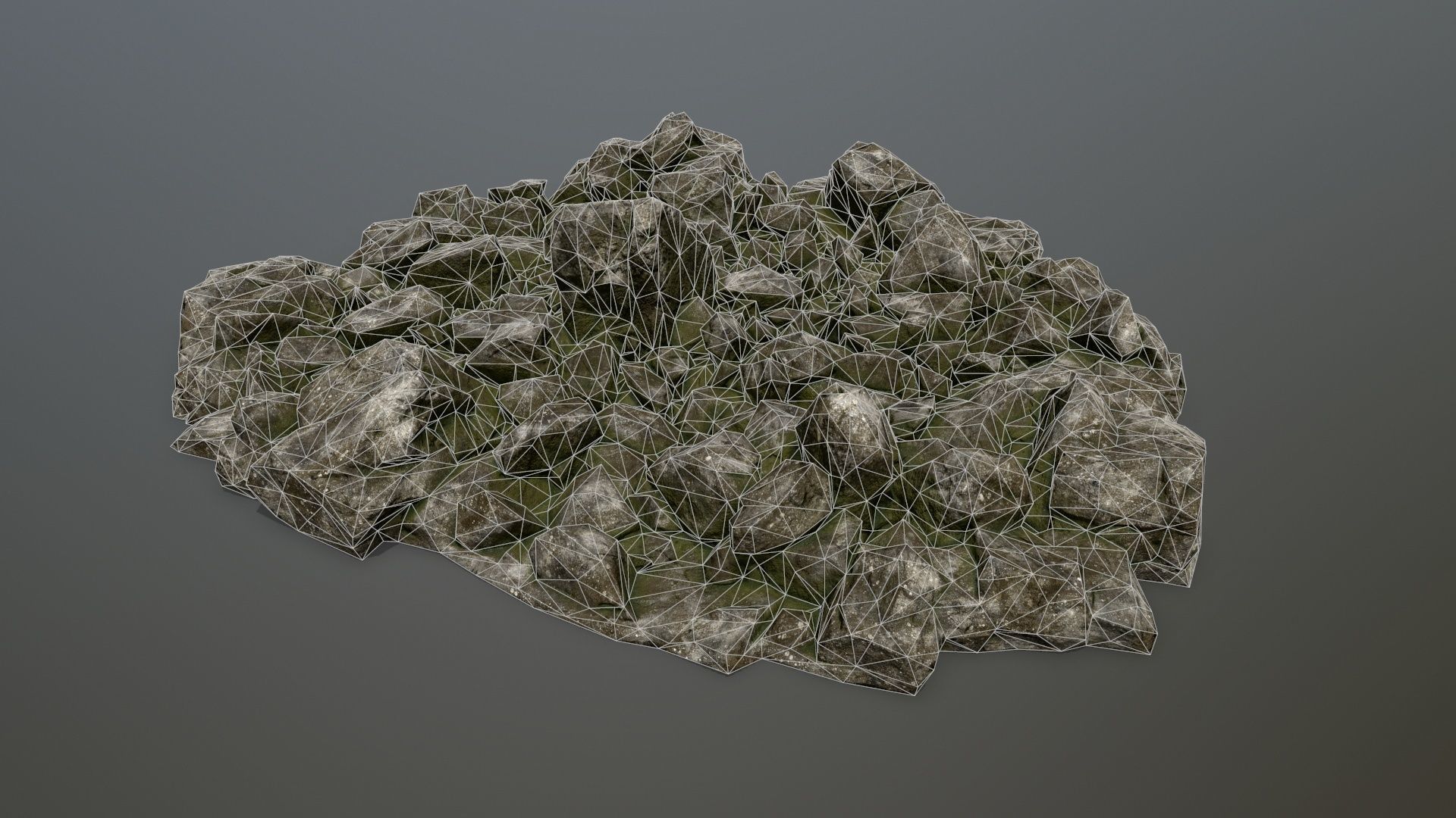 rocks pile of Low-poly 3D model_10
