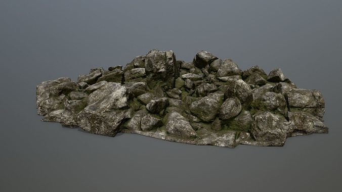 rocks pile of Low-poly 3D model