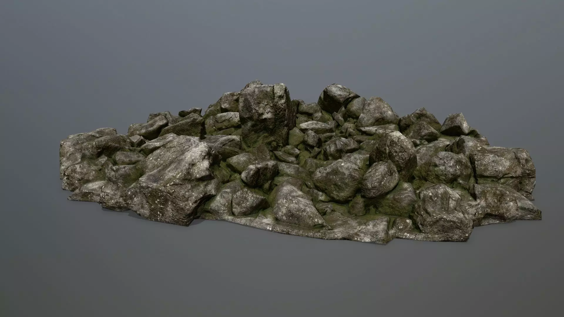 rocks pile of Low-poly 3D model_0