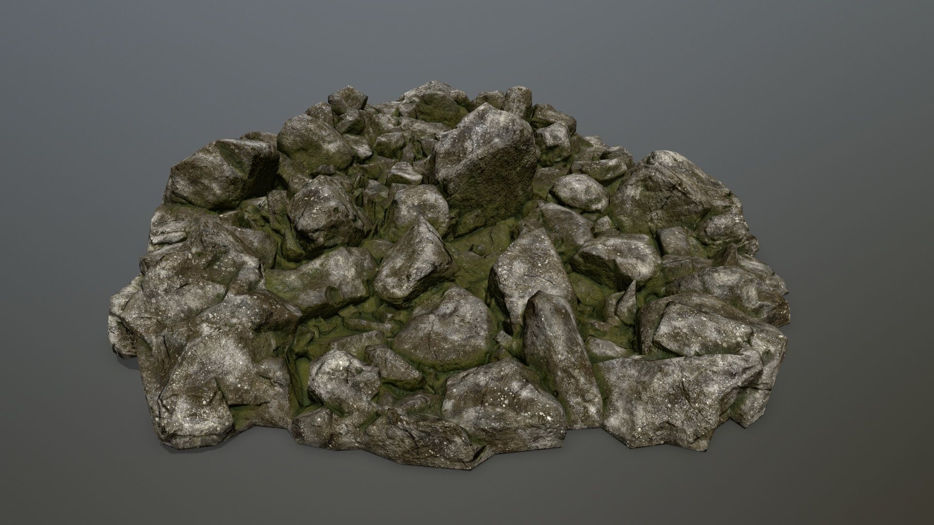 rocks pile of Low-poly 3D model_7