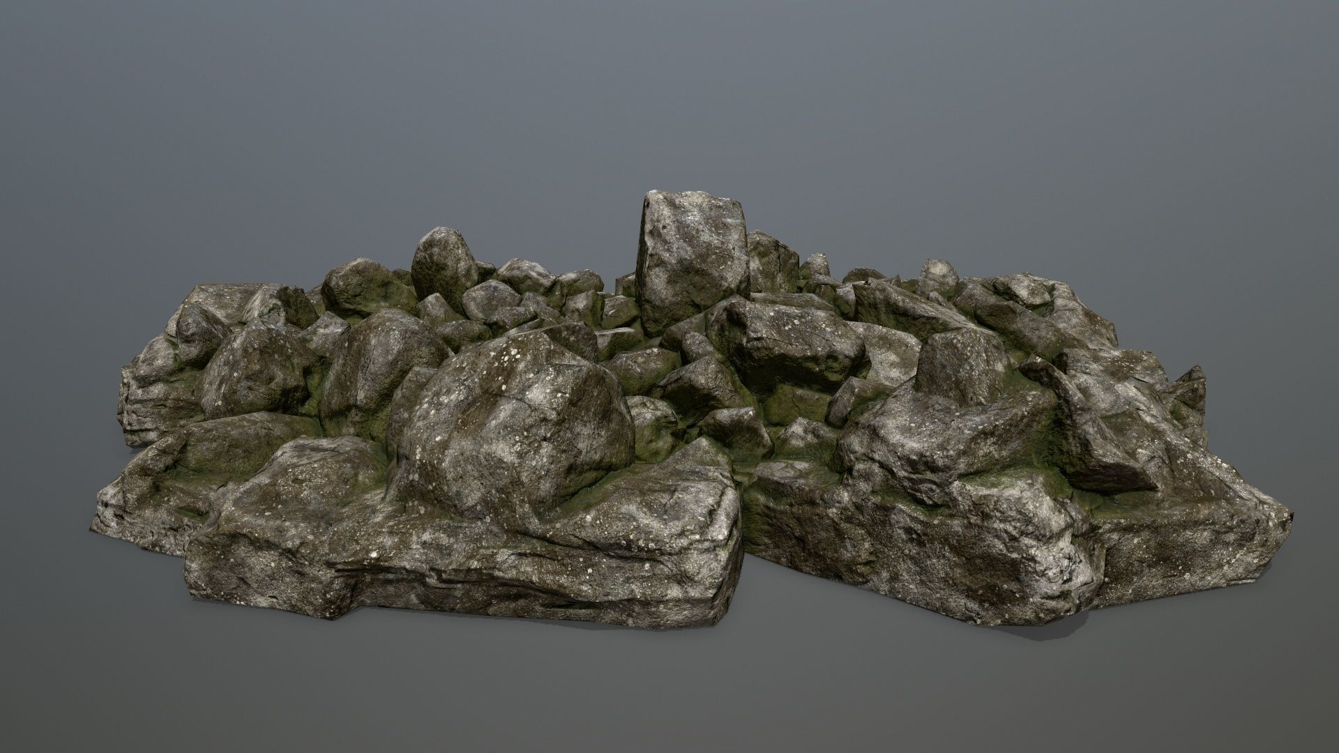 rocks pile of Low-poly 3D model_3