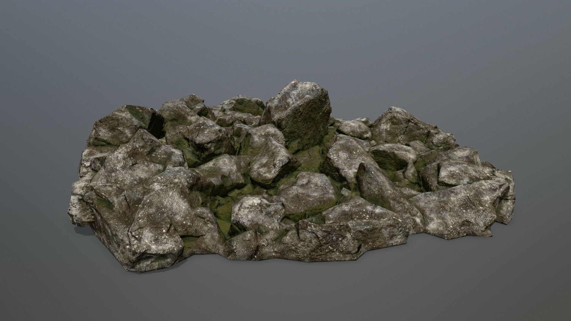rocks pile of Low-poly 3D model_2