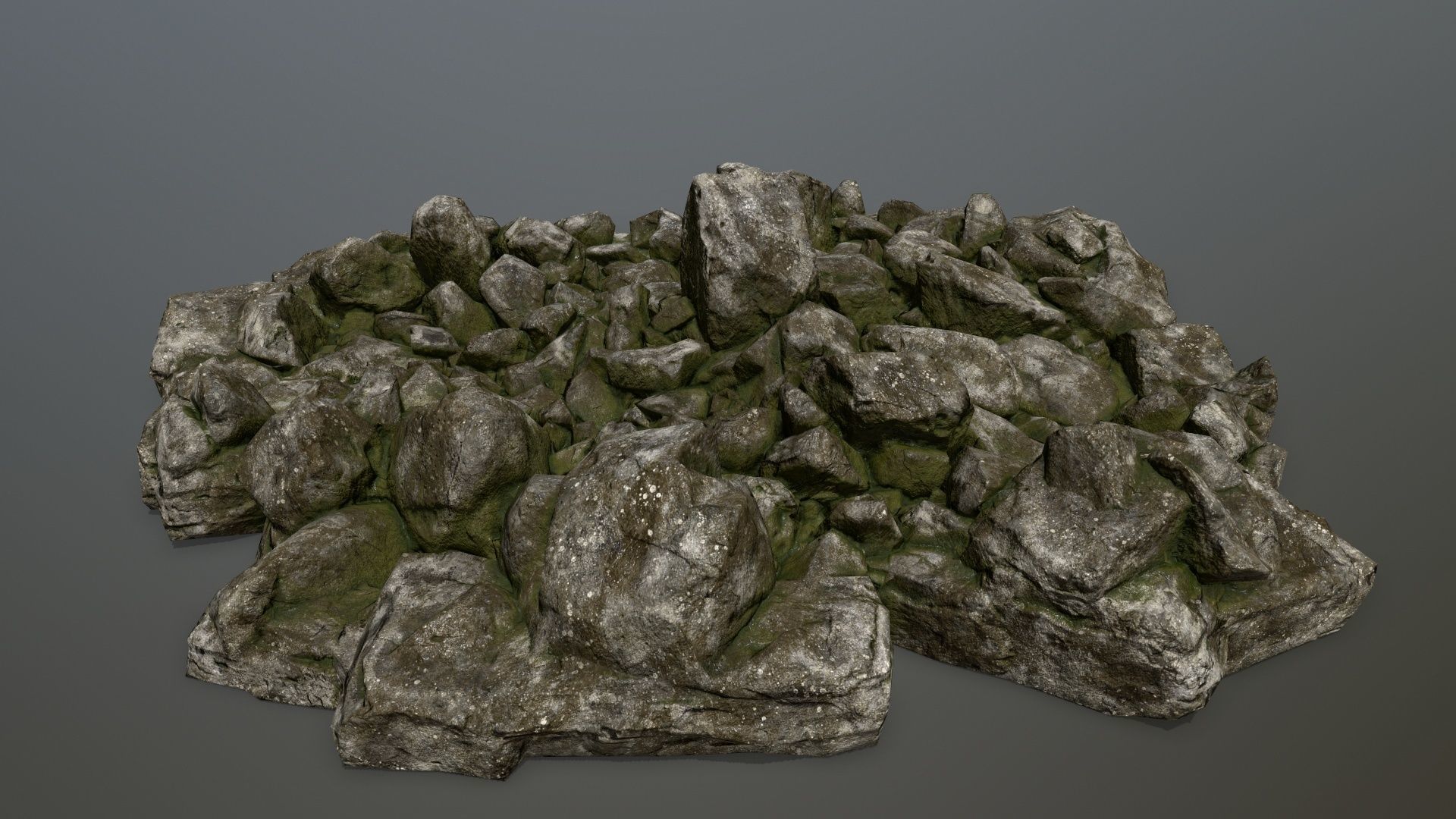 rocks pile of Low-poly 3D model_8