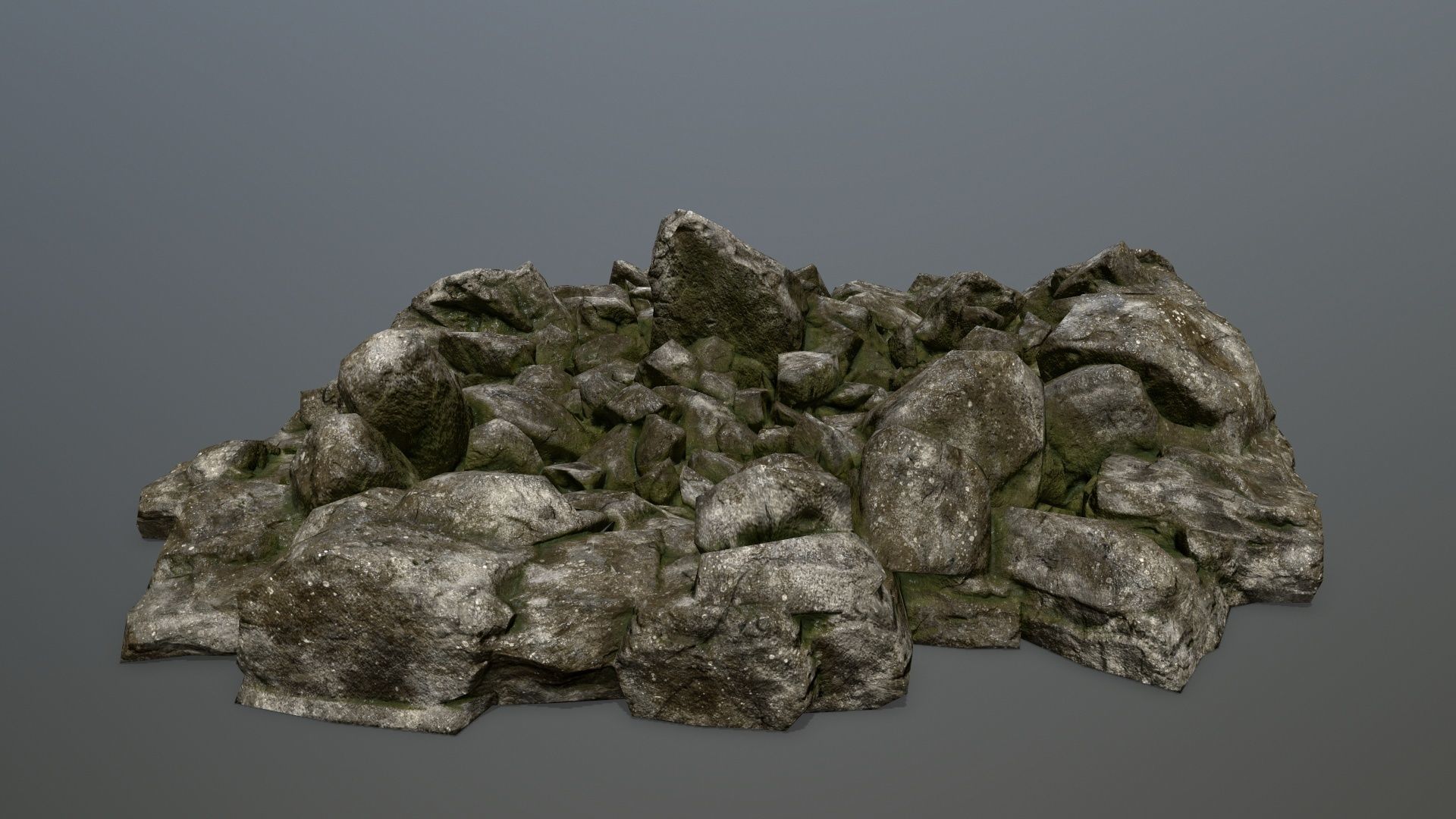 rocks pile of Low-poly 3D model_4