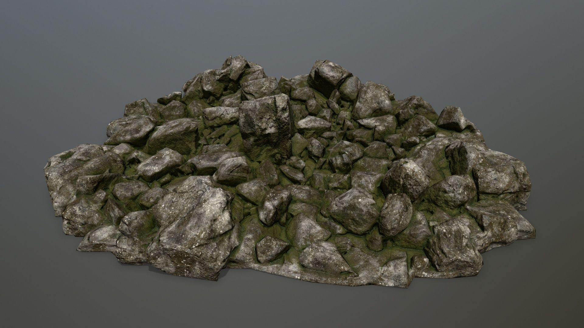 rocks pile of Low-poly 3D model_5