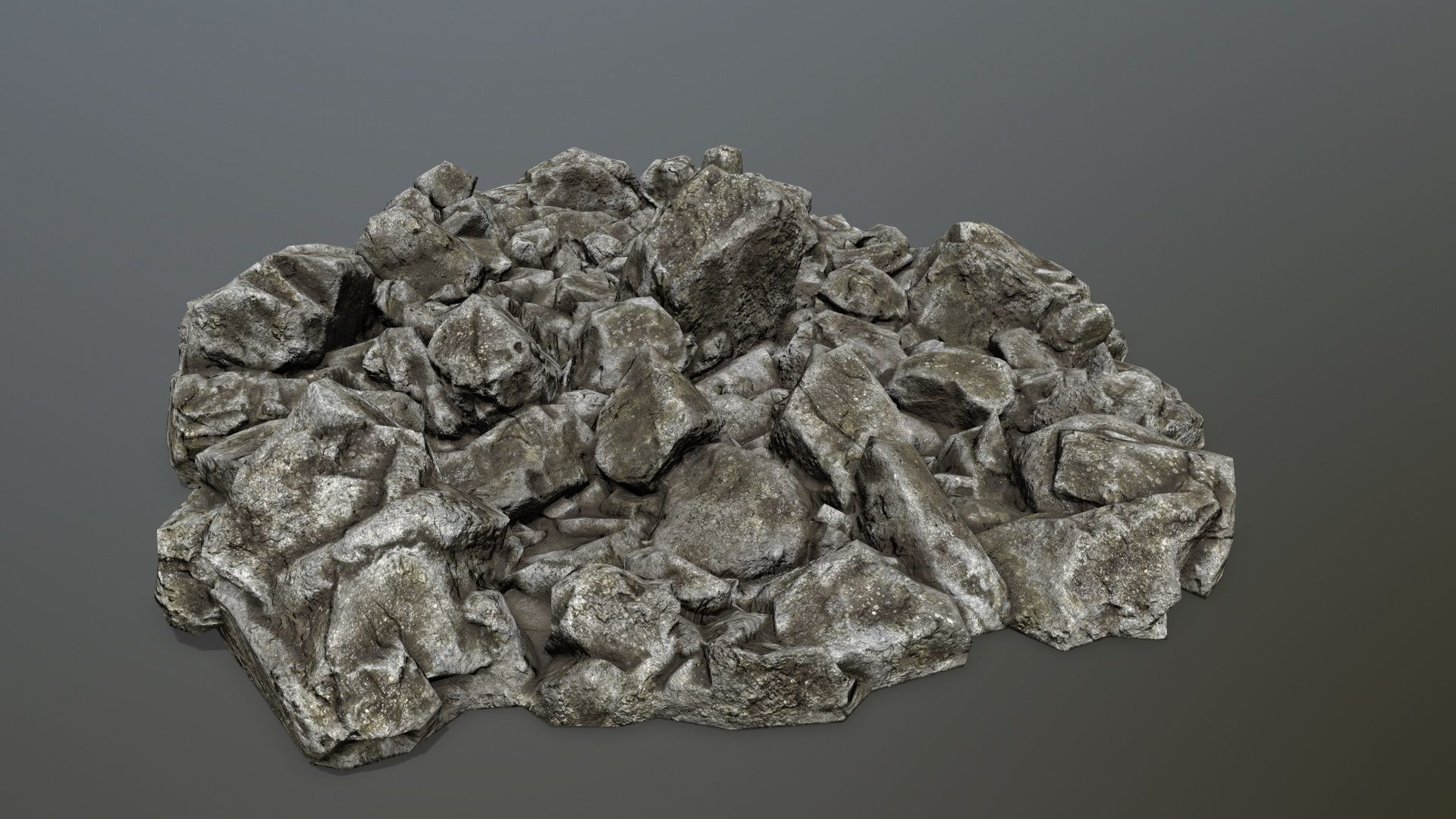 rocks pile of Low-poly 3D model_7