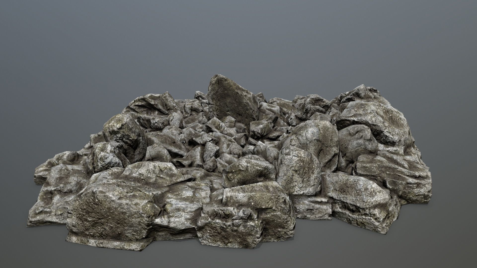 rocks pile of Low-poly 3D model_4