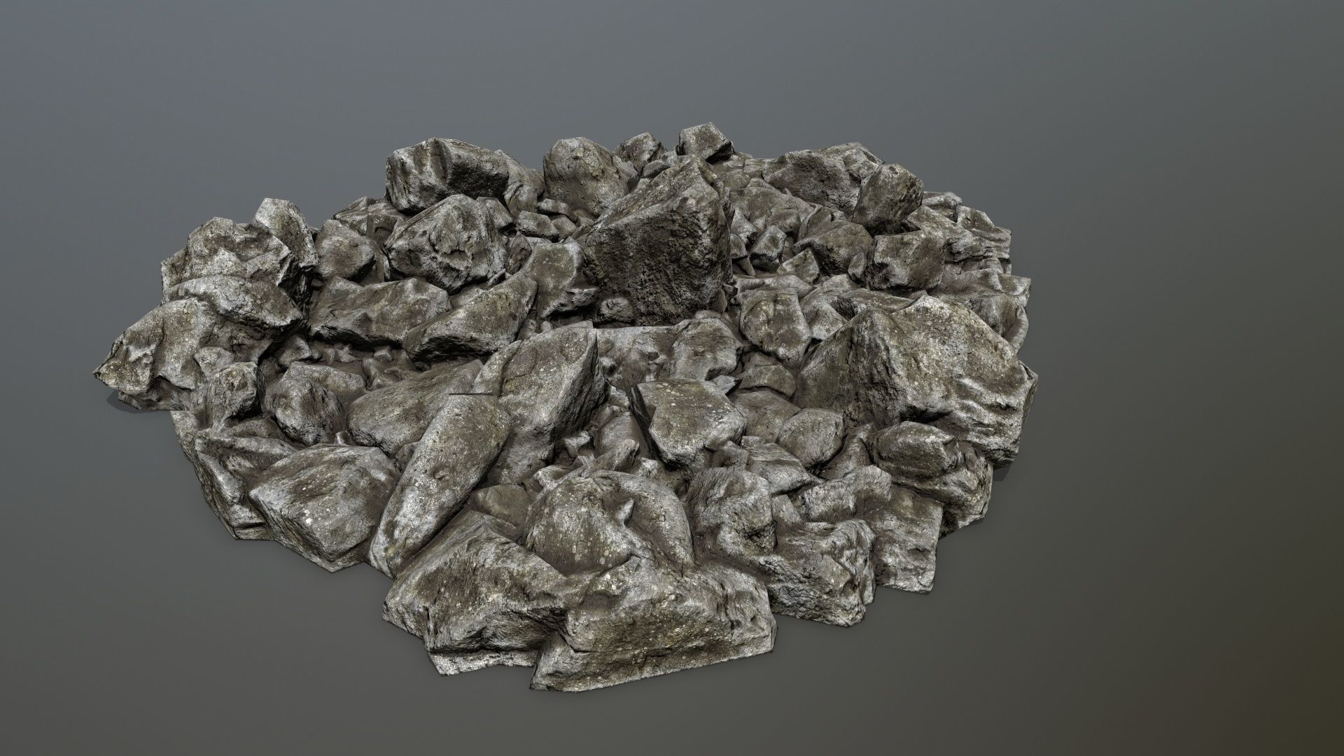 rocks pile of Low-poly 3D model_6