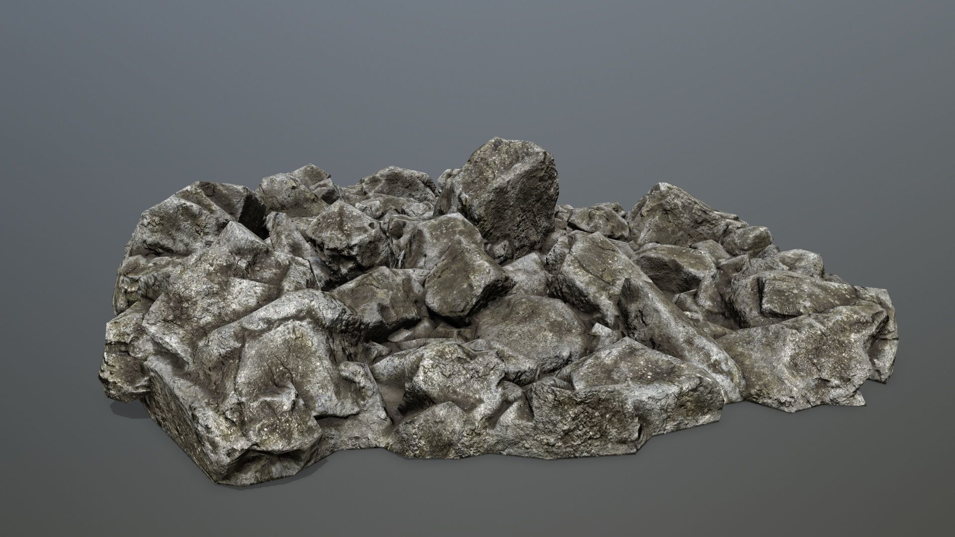 rocks pile of Low-poly 3D model_2
