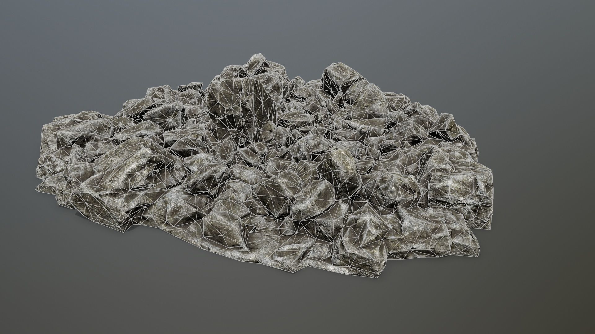 rocks pile of Low-poly 3D model_10