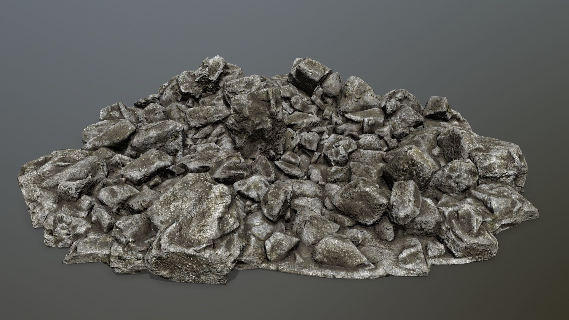 rocks pile of Low-poly 3D model_5