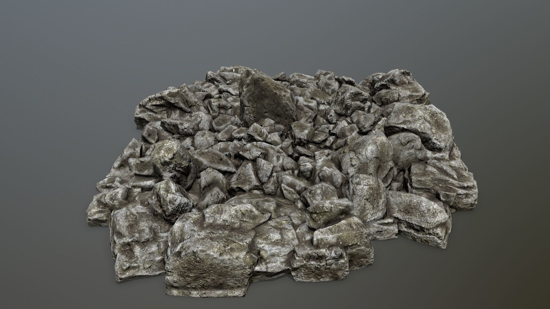 rocks pile of Low-poly 3D model_9