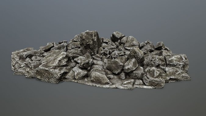 rocks pile of Low-poly 3D model