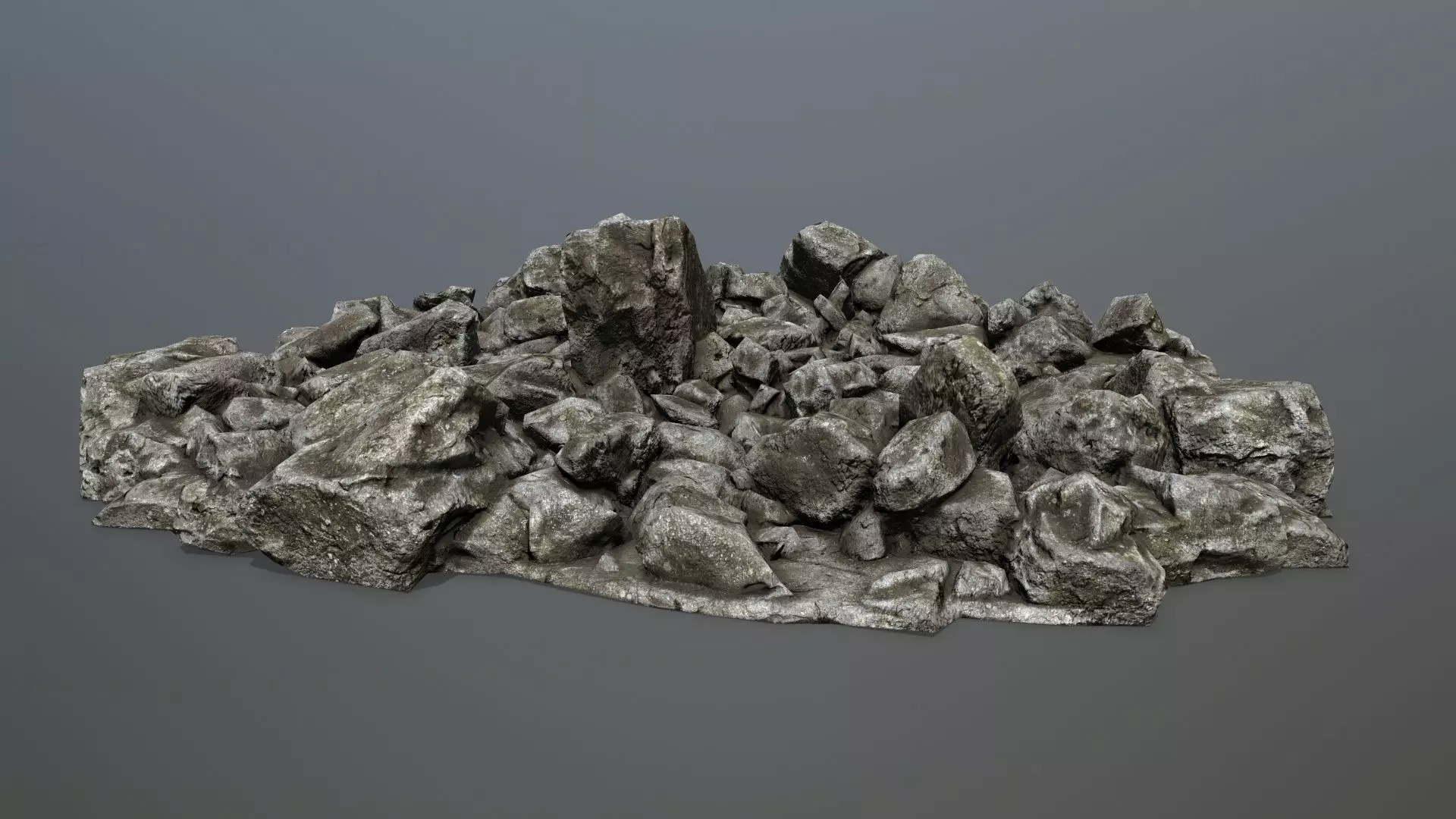 rocks pile of Low-poly 3D model_0